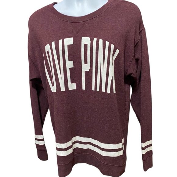 PINK BY Victoria's Secret Sweatshirt Women's Small Solid Long Sleeve Oversize - Picture 4 of 14